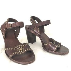 ASH brown studded leather Sandals 39 9 shoes